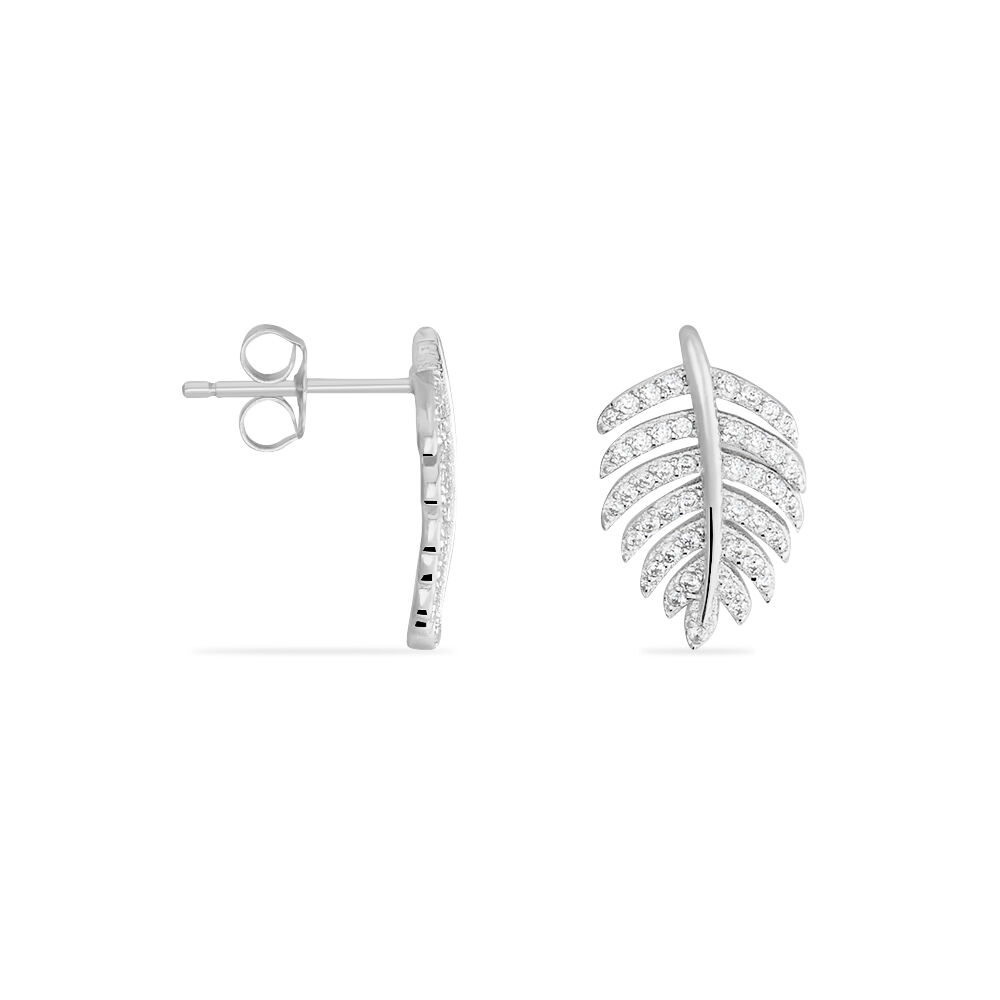 Boucles D'oreilles Puces Gabrielle Argent Blanc Oxyde De Zirconium - Puces Femme | Marc Orian