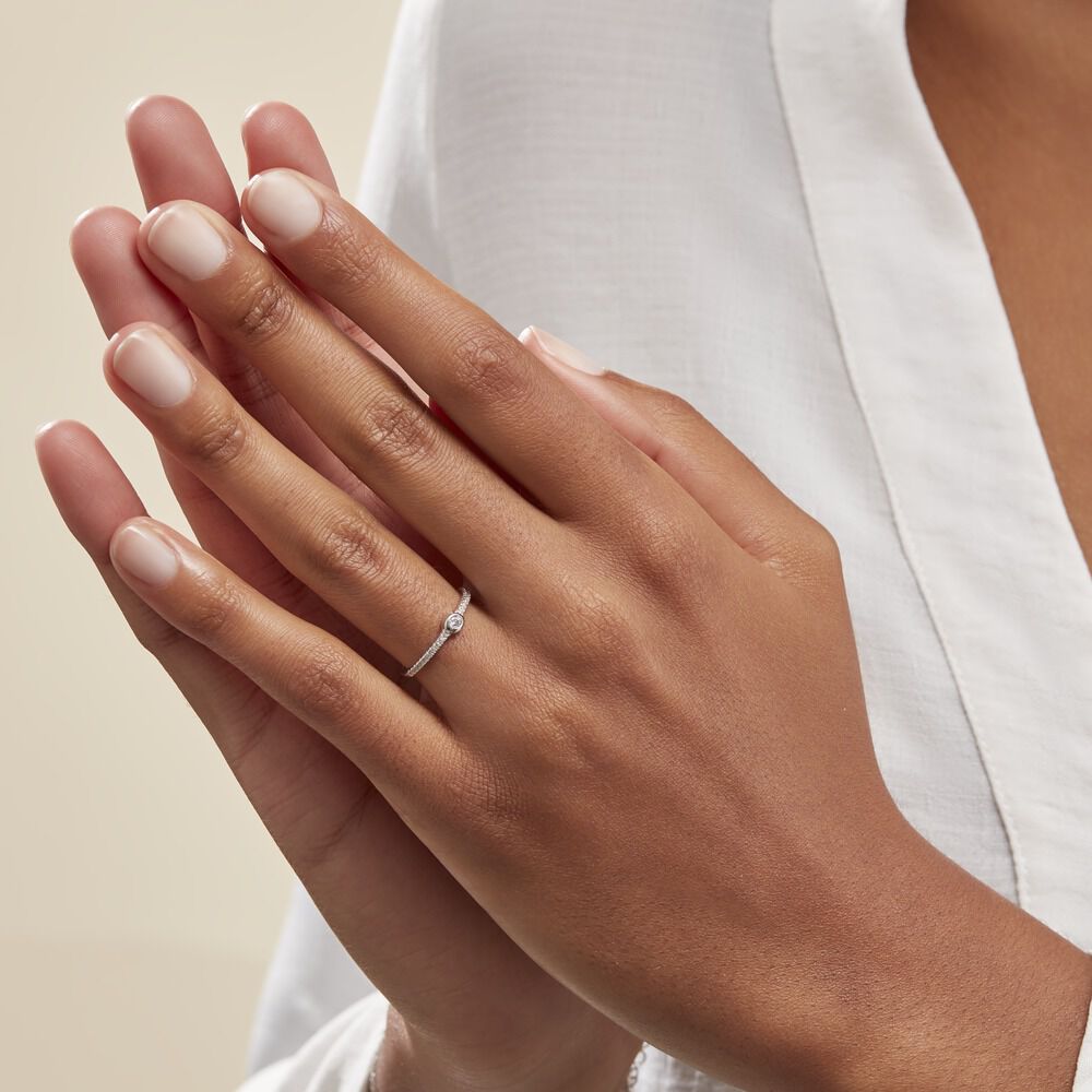 Bague Maryne Argent Blanc Oxyde De Zirconium - Solitaires Femme | Marc Orian