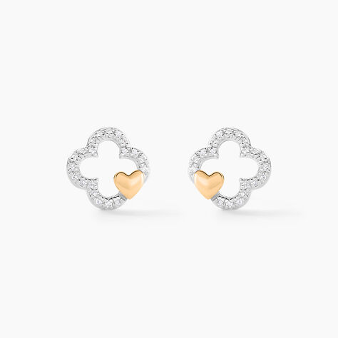 Boucles D'oreilles Puces Sorya Or Jaune Oxyde De Zirconium - Fête des mères Femme | Marc Orian