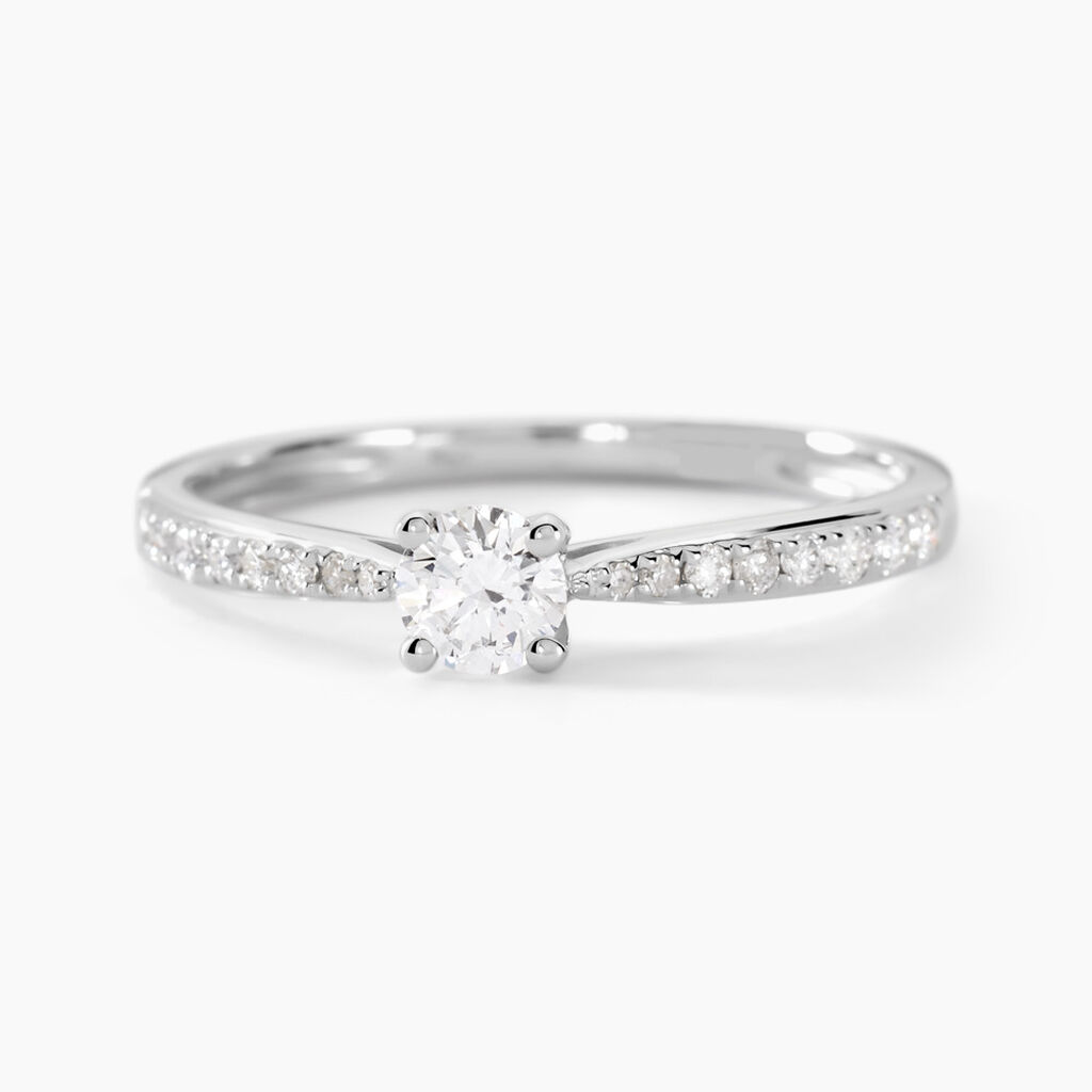 Bague Solitaire Hemera Or Blanc Diamant - Parures de mariage Femme | Marc Orian