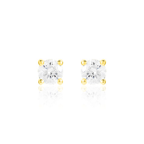 Boucles D'oreilles Puces Victoria Or Jaune Diamant - Puces Femme | Marc Orian