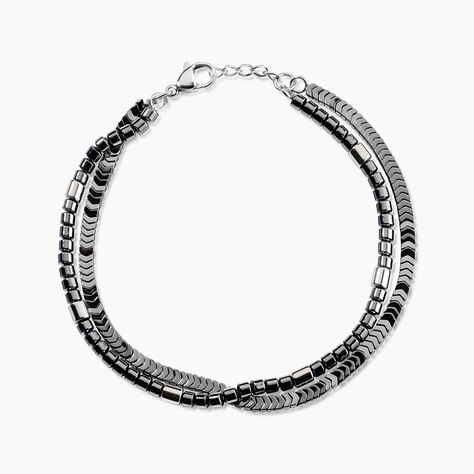 Bracelet Naturel Acier Blanc H&eacute;matite - Bracelets cha&icirc;nes Homme | Marc Orian