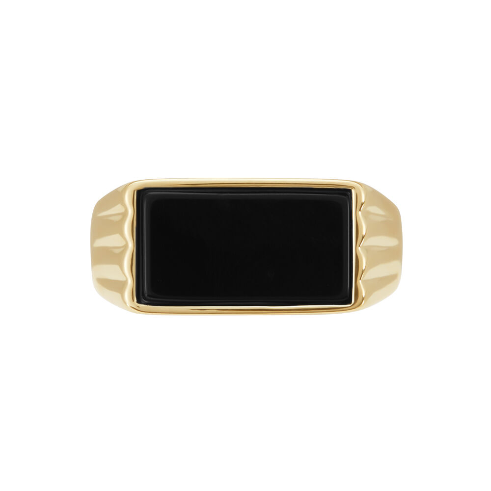 Chevalière Plaqué Hadrien Onyx - Chevalières Homme | Marc Orian