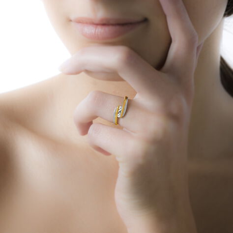 Bague Briana Or Bicolore Diamant - Bagues fiançailles Femme | Marc Orian