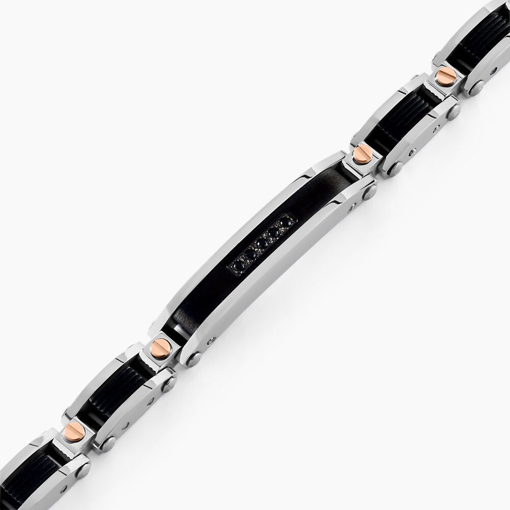 Bracelet Dax Acier Tricolore Oxyde De Zirconium - Bracelets chaînes Homme | Marc Orian