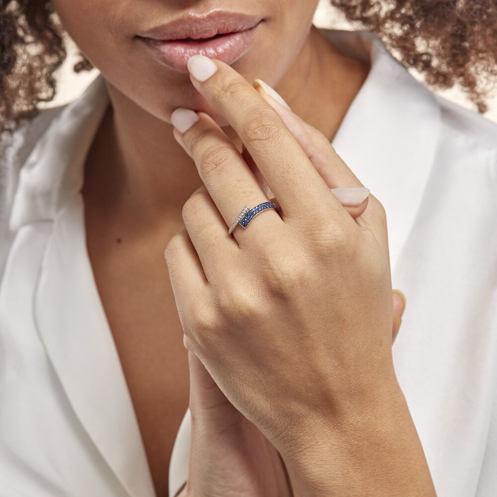 Bague Amelie Or Blanc Saphir Et Diamant - Bagues vintage Femme | Marc Orian
