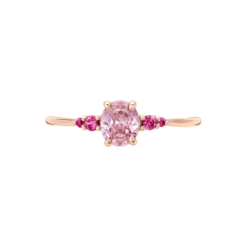 Bague Rainbow Argent Rose Oxyde De Zirconium - Solitaires Femme | Marc Orian