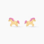 Boucles D'oreilles Puces Heldea Cheval Or Jaune - Puces Enfant | Marc Orian