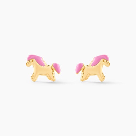Boucles D'oreilles Puces Heldea Cheval Or Jaune - Puces Enfant | Marc Orian