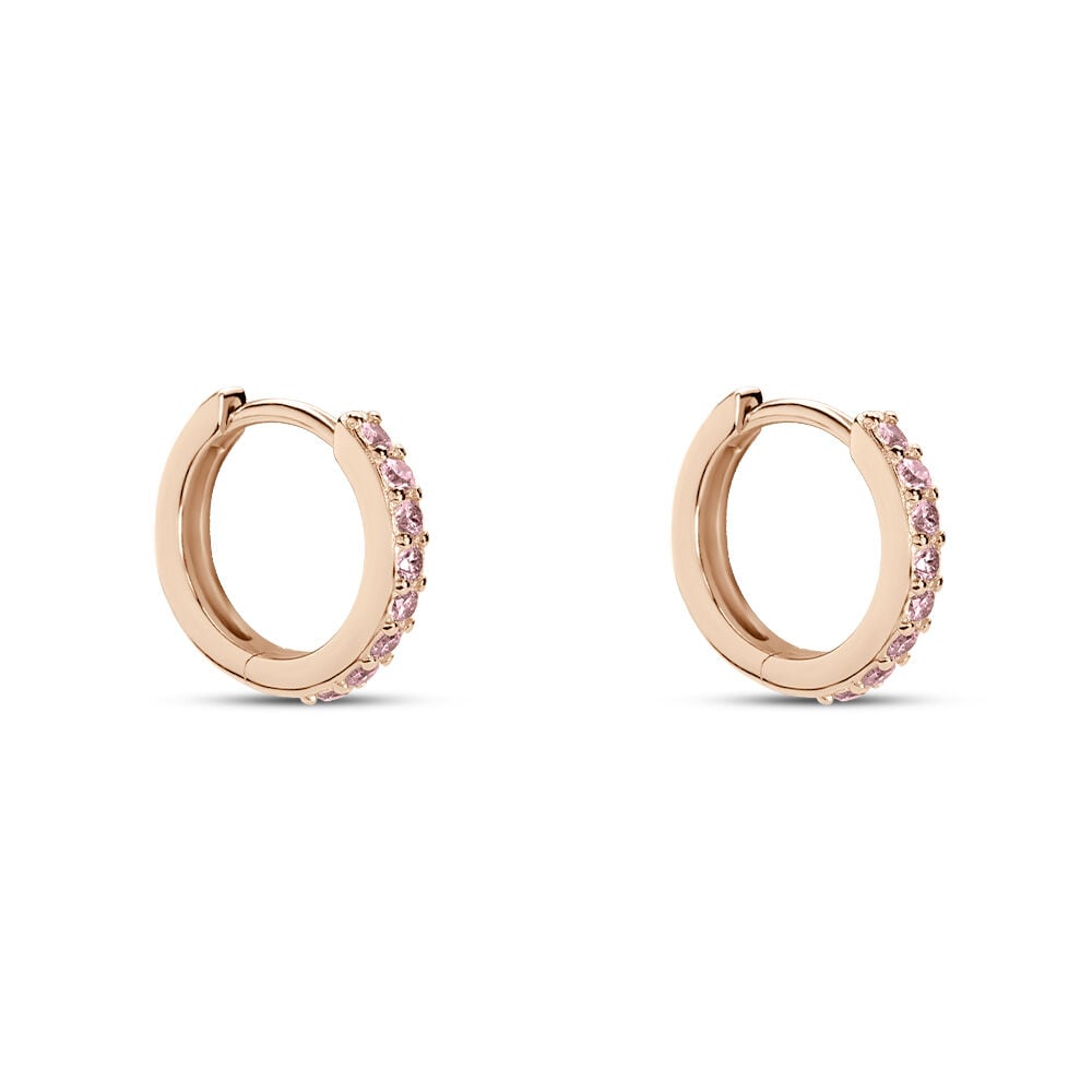 Cr&eacute;oles Rio Argent Rose Oxyde De Zirconium - Cr&eacute;oles Femme | Marc Orian