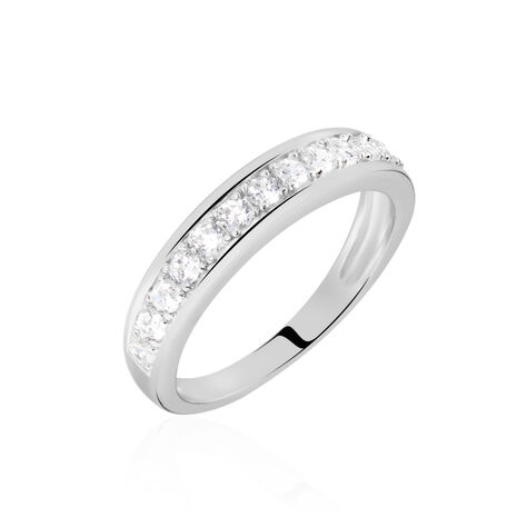 Demi Alliance Heket Argent Blanc Oxyde De Zirconium - Alliances Femme | Marc Orian