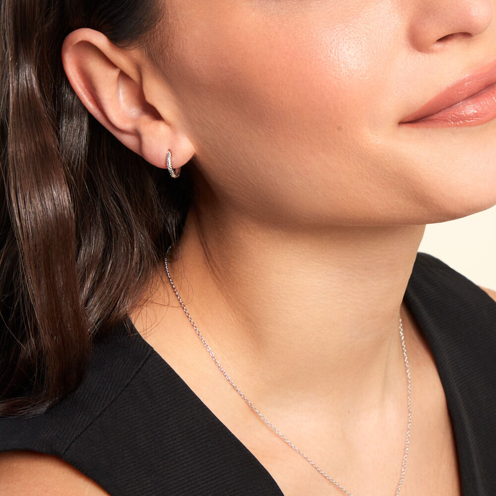 Créoles Shula Argent Blanc - Créoles Femme | Marc Orian