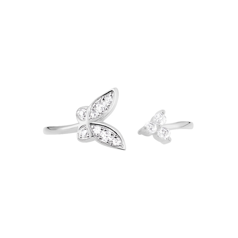 Bague Ajustable Cadfan Argent Blanc Oxyde De Zirconium - Bagues avec pierre Femme | Marc Orian