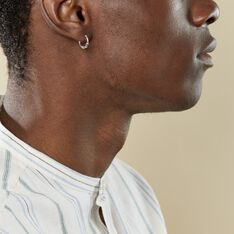 Créole Unitaire Ian Argent Blanc - Boucles d'oreilles Créoles Homme | Marc Orian