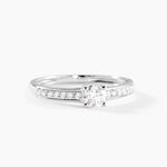 Bague Aramis Ld Platine Blanc Diamant Synth&eacute;tique - Solitaires Femme | Marc Orian