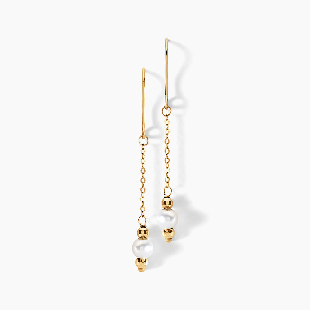 Boucles D'oreilles Pendantes Petrona Or Jaune Perle De Culture - Pendantes Femme | Marc Orian