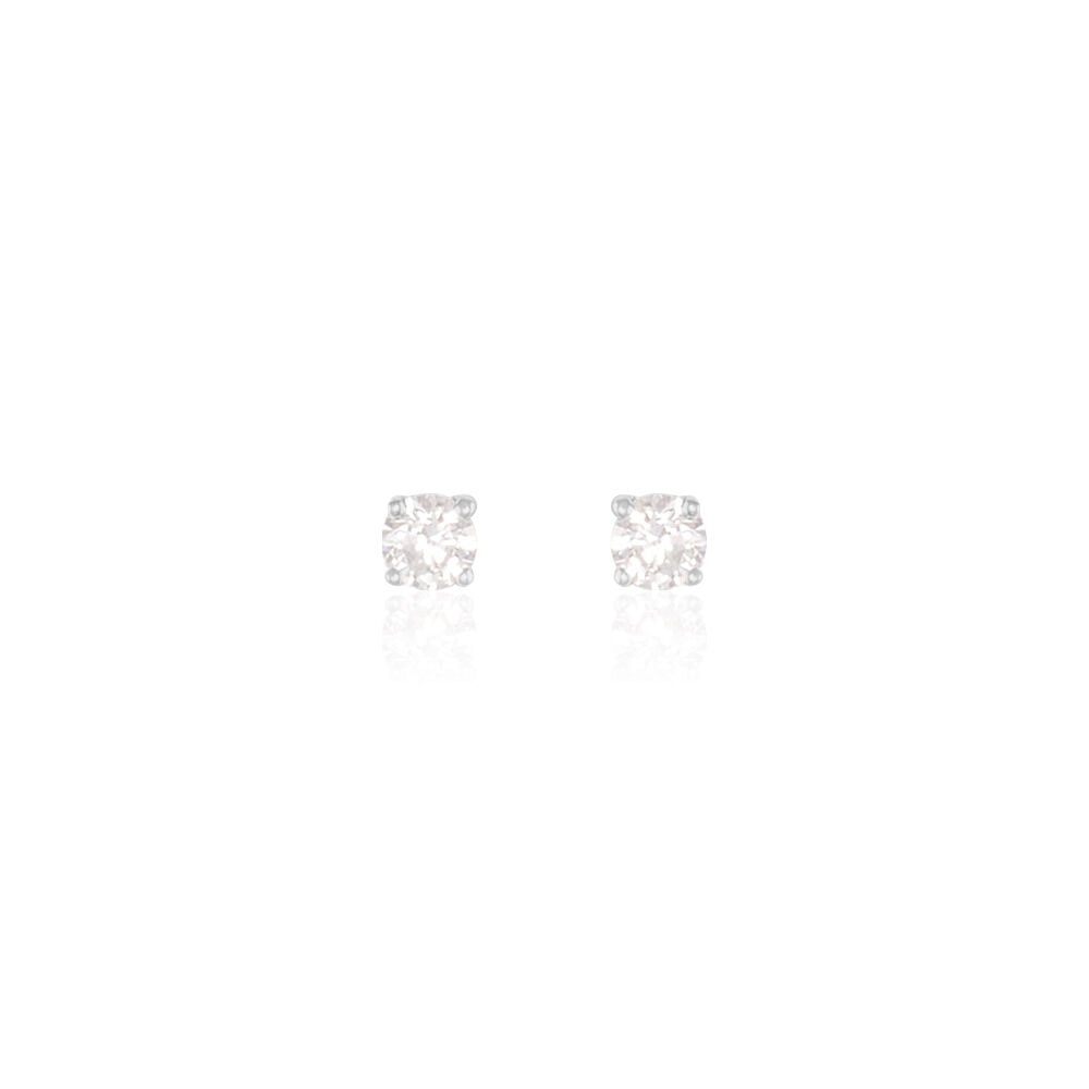 Boucles D'oreilles Puces Victoria Or Blanc Diamant - Puces Femme | Marc Orian
