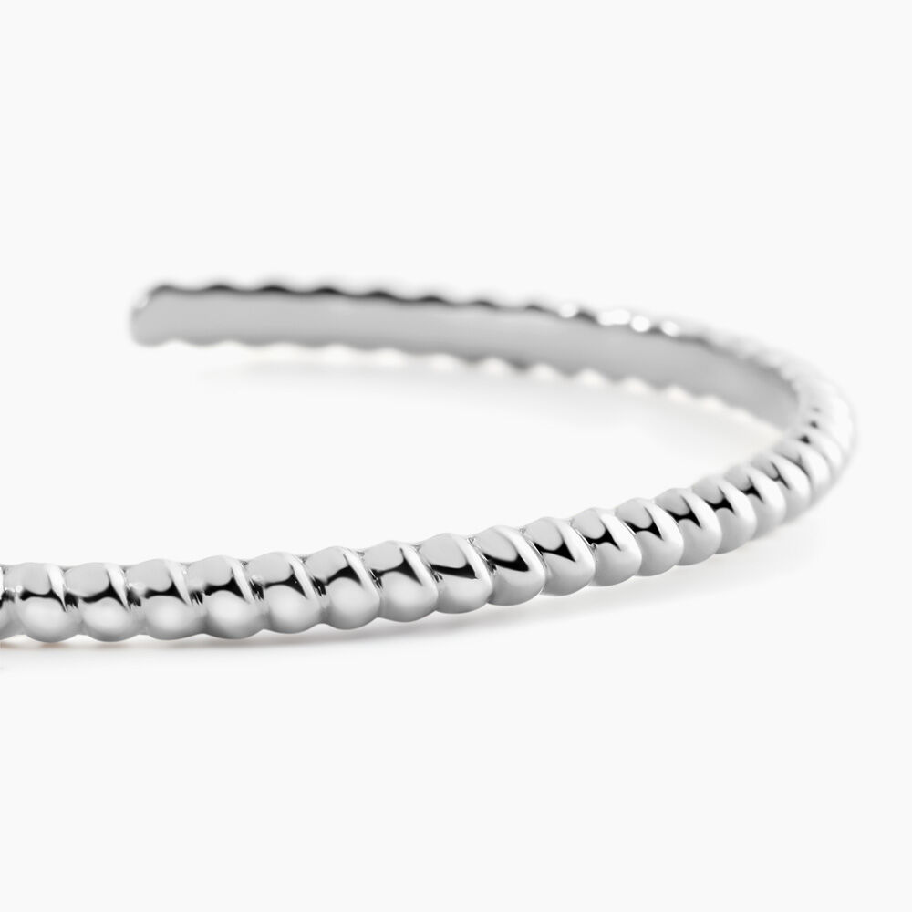 Bracelet Jonc Croissant Argent Blanc - Bracelets joncs Femme | Marc Orian