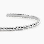 Bracelet Jonc Croissant Argent Blanc - Bracelets joncs Femme | Marc Orian