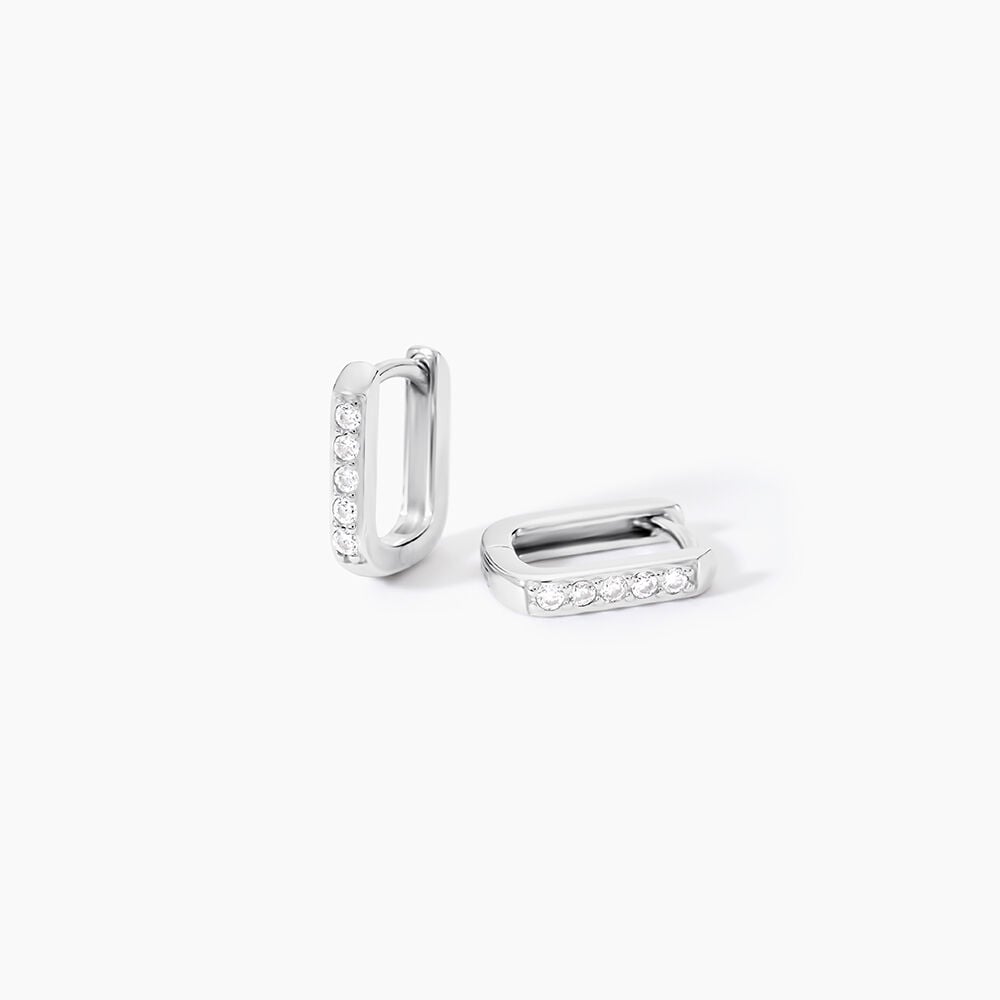 Cr&eacute;oles Amae Argent Blanc Oxydes De Zirconium - Cr&eacute;oles Femme | Marc Orian