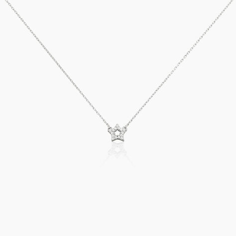 Collier Stellan Argent Blanc Oxyde De Zirconium - Colliers avec pierres Femme | Marc Orian