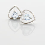 Boucles D'oreilles Puces Luann Or Blanc Topaze - Puces Femme | Marc Orian