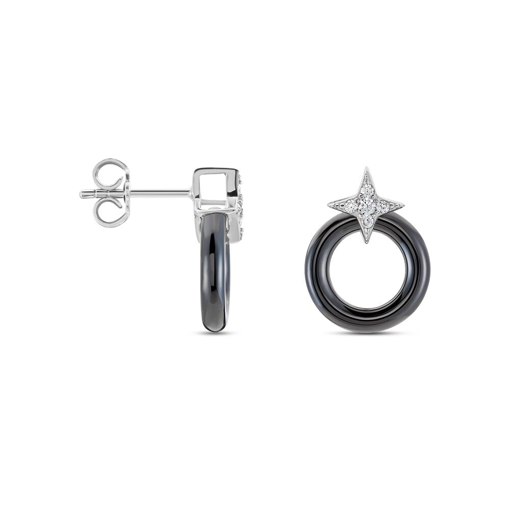 Boucles D'oreilles Pendantes Merelle Argent Blanc Céramique Oxyde - Pendantes Femme | Marc Orian