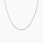 Cha&icirc;ne Ilan Maille For&ccedil;at Ronde Or Blanc - Chaines Unisex | Marc Orian