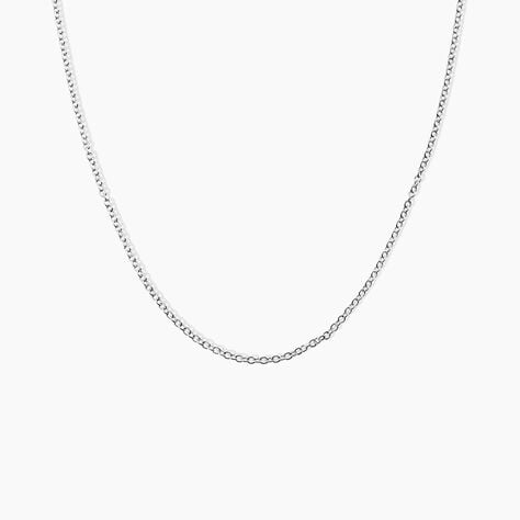 Cha&icirc;ne Ilan Maille For&ccedil;at Ronde Or Blanc - Chaines Unisex | Marc Orian