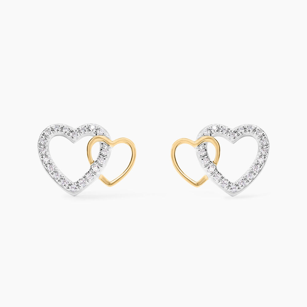 Boucles D'oreilles Puces Ysma Or Jaune Argent Blanc - Puces Femme | Marc Orian