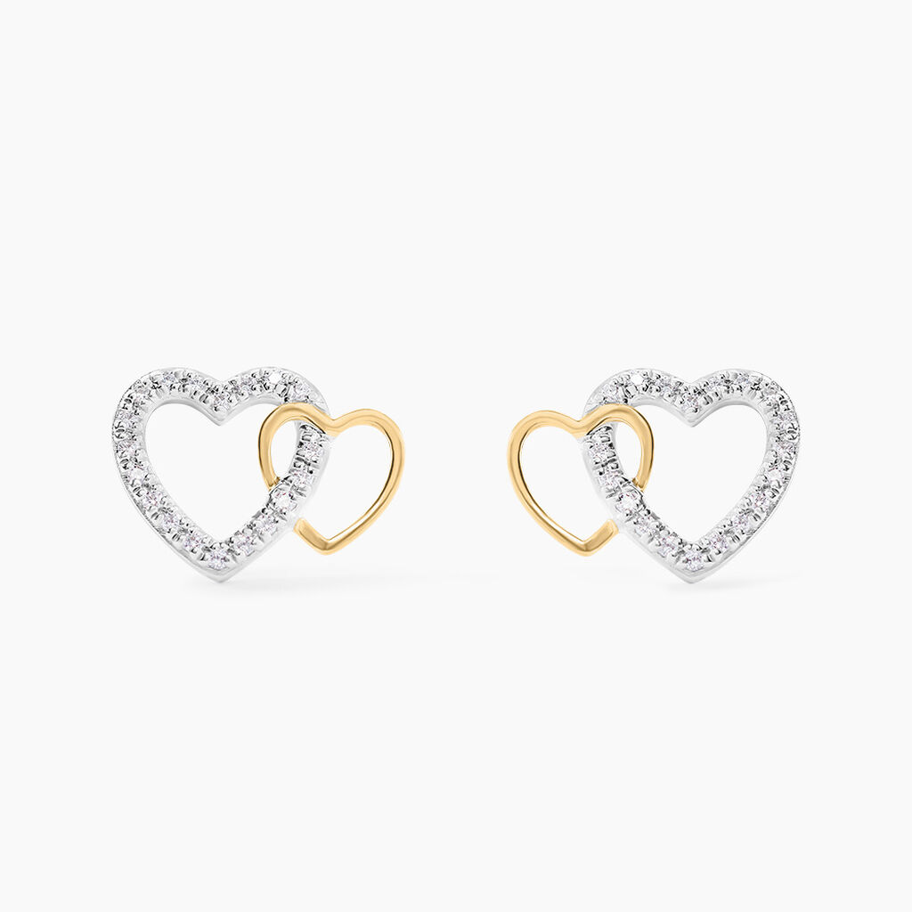 Boucles D'oreilles Puces Ysma Or Jaune Argent Blanc - Puces Femme | Marc Orian