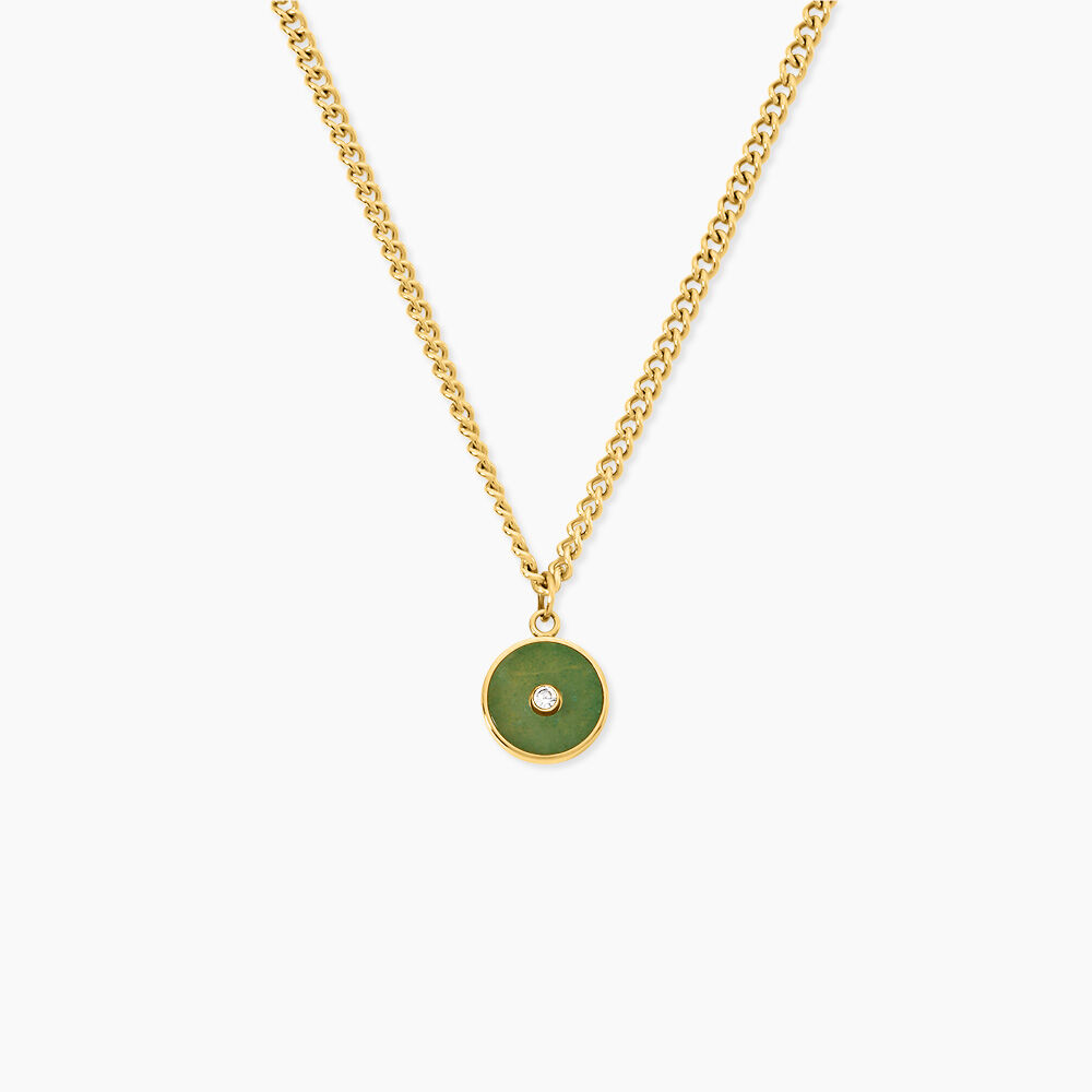 Collier Adenor Acier Jaune Aventurine Cristal - Colliers avec pierres Femme | Marc Orian