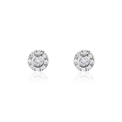 Boucles D'oreilles Puces Argent Blanc Gwenegan Oxydes De Zirconium - Puces Femme | Marc Orian