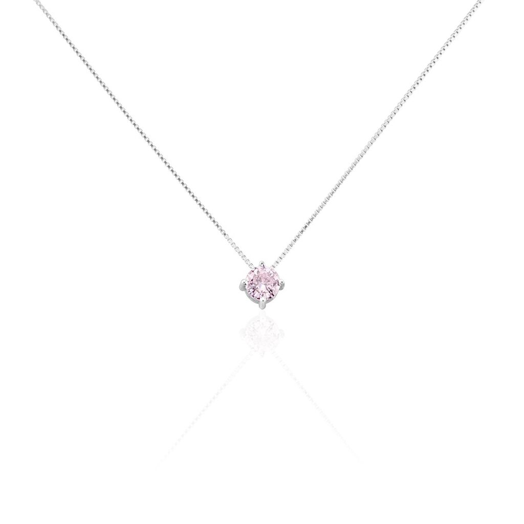 Collier Solitaire Argent Blanc Rio Santa Teresa Oxyde De Zirconium - Colliers solitaires Femme | Marc Orian