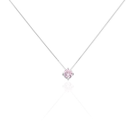 Collier Solitaire Argent Blanc Rio Santa Teresa Oxyde De Zirconium - Colliers solitaires Femme | Marc Orian