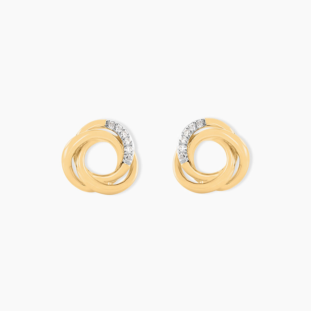 Boucles D'oreilles Puces Syrena Or Jaune Diamant -  Femme | Marc Orian