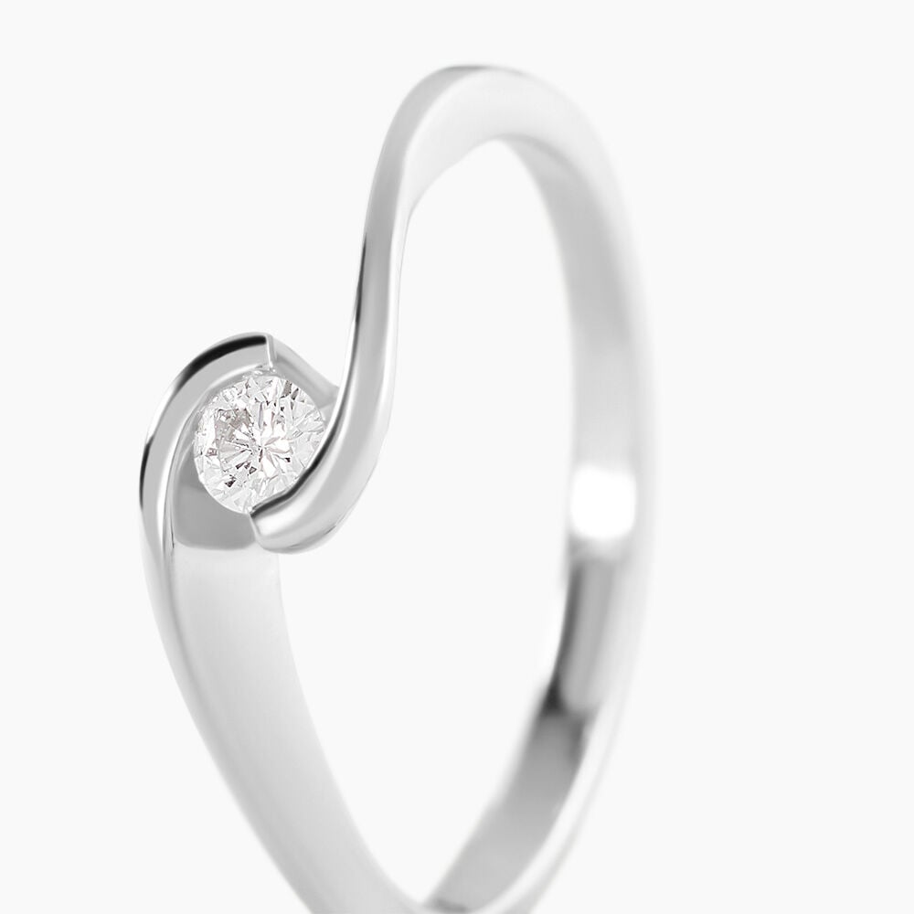 Bague Solitaire Vrille Or Blanc Diamant - Solitaires Femme | Marc Orian