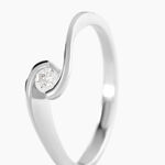 Bague Solitaire Vrille Or Blanc Diamant - Solitaires Femme | Marc Orian