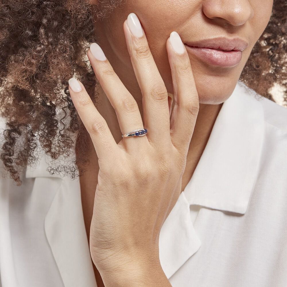 Bague Comete Or Blanc Saphir Et Diamant - Bagues fiançailles Femme | Marc Orian