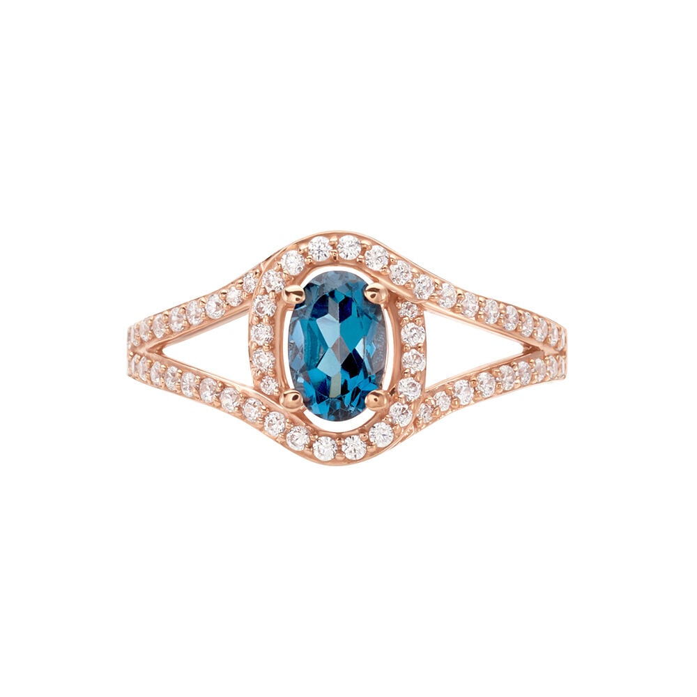 Bague Jannha Or Rose Topaze Et Oxyde De Zirconium - Bagues pierres fines Femme | Marc Orian