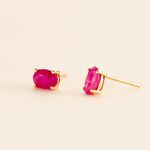 Boucles D'oreilles Puces Ovale Or Jaune Rubis - Boucles d'oreilles mariage Femme | Marc Orian