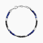 Bracelet Naturel Acier Blanc Sodalite H&eacute;matite - Bracelets cha&icirc;nes Homme | Marc Orian