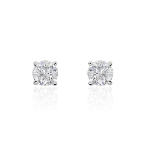 Boucles D'oreilles Puces Aphrodite Or Blanc Diamant - Puces Famille | Marc Orian
