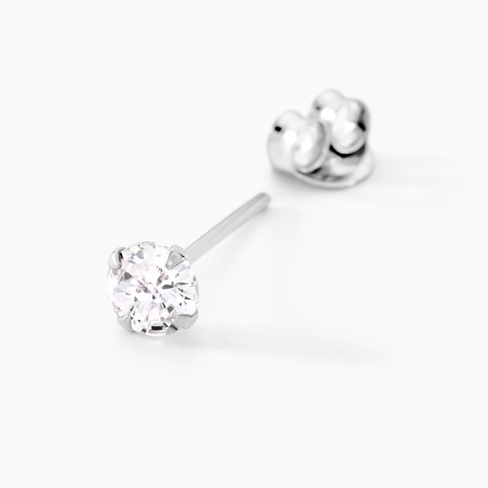 Boucles D'oreilles Puces Laena Argent Blanc Oxyde De Zirconium - Puces Femme | Marc Orian