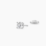 Boucles D'oreilles Puces One Or Blanc Diamants - Boucles d'oreilles mariage Homme | Marc Orian