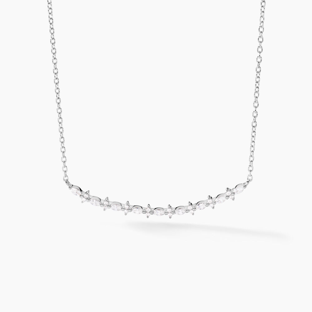 Collier Naura Argent Blanc Oxyde De Zirconium - Colliers avec pierres Femme | Marc Orian
