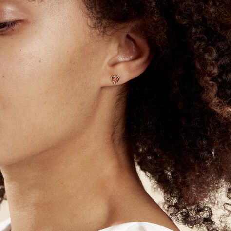 Boucles D'oreilles Puces Izild Or Jaune Rubis - Clous d'oreilles Femme | Marc Orian