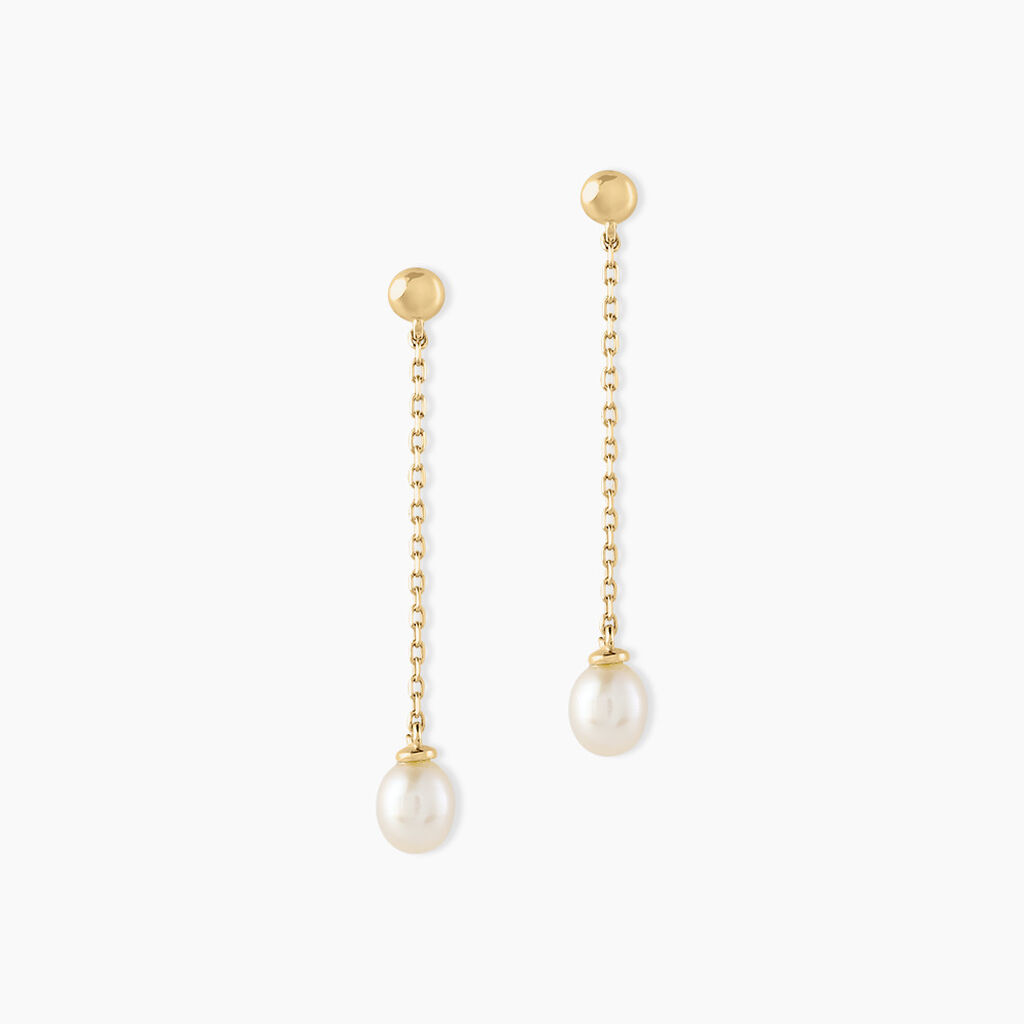 Boucles D'oreilles Pendantes Adriette Or Jaune Perle De Culture - Pendantes Femme | Marc Orian
