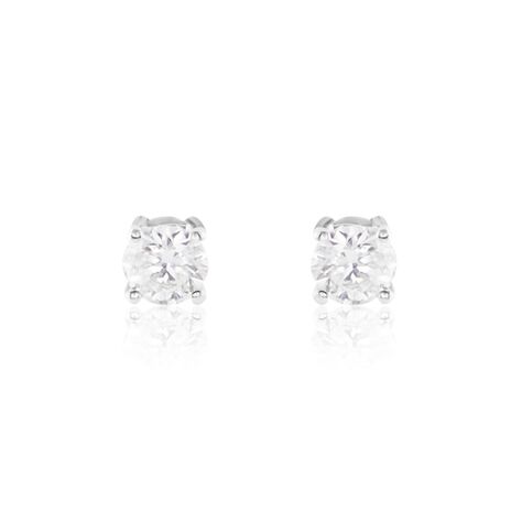 Boucles D'oreilles Puces Or Blanc Victoria Diamants - Puces Femme | Marc Orian