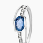 Bague Viyan Or Blanc Saphir Et Diamant - Solitaires Femme | Marc Orian